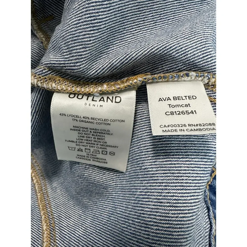 Outland Denim NWT Girls The Ava Organic Cotton Oversized Belted Jean Jacket XL